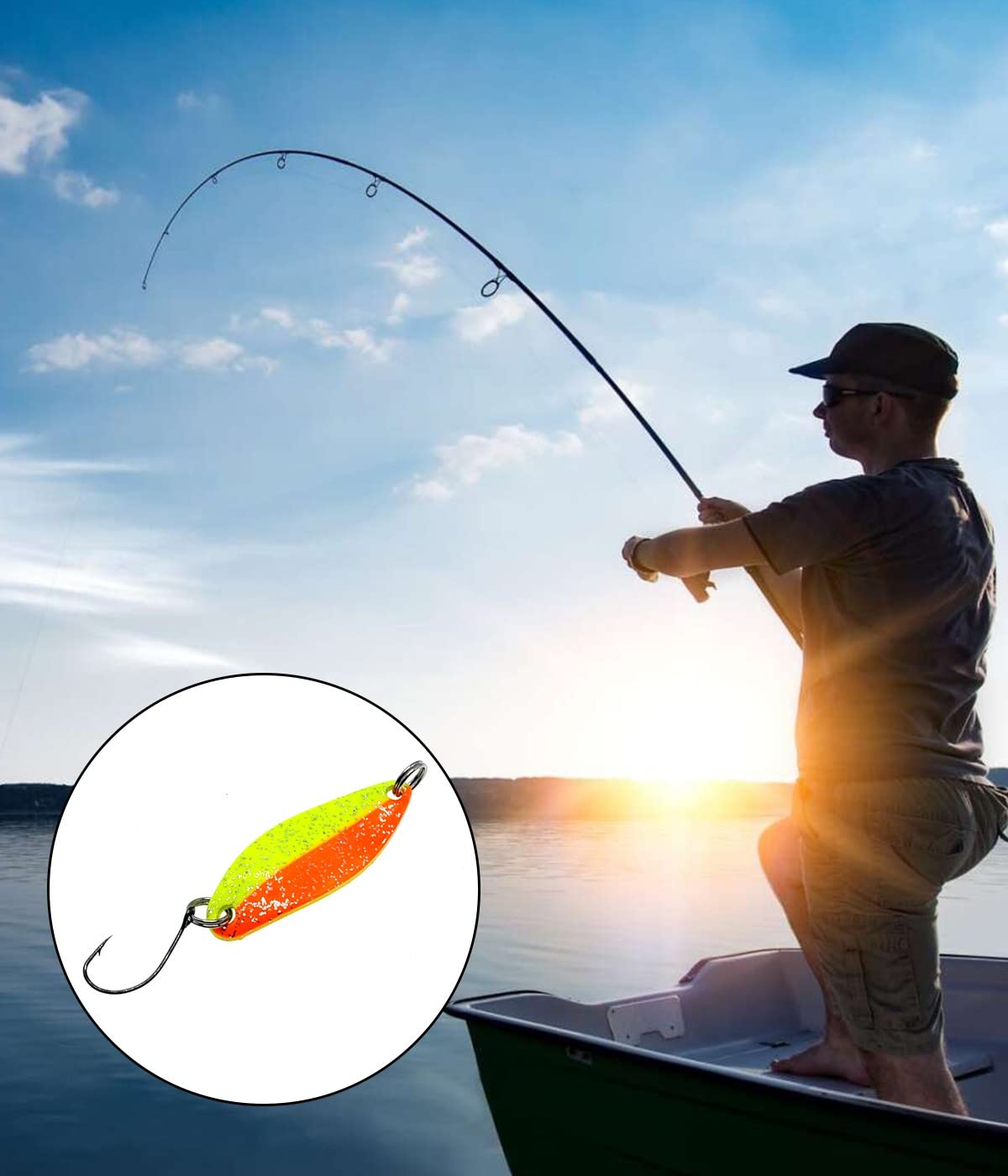 LYQQY Cucchiaio da Pesca Trota - Set 12 Pezzi con Scatola Portaoggetti - Cucchiaino Esca per Aumentare la Velocità di Abboccata - Spoon per Trote, Spinning All'Aperto