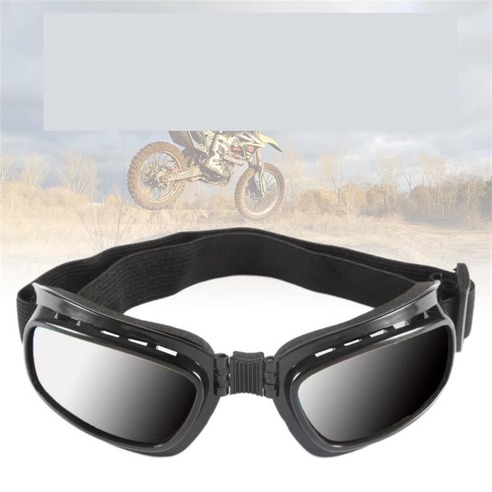 DieffematicHXJ Gogle narciarskie Folding Motorcycle Glasses Windproof Ski Goggles Off Road Racing Eyewear Adjustable Elastic Band Anti Color Frame Eye