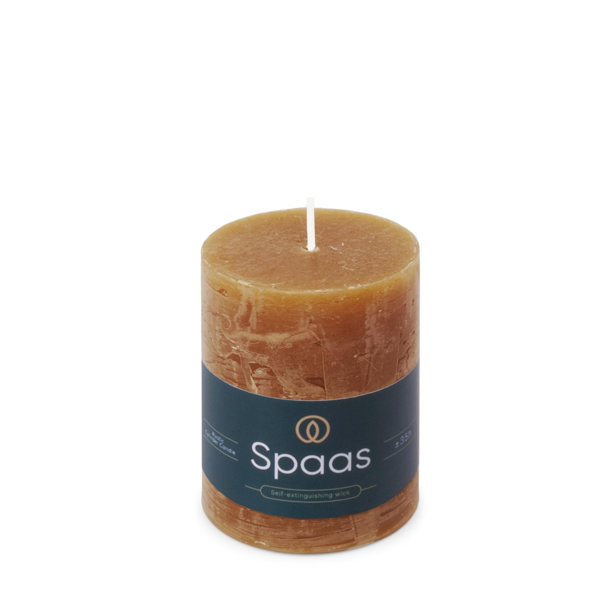 Spaas Rustic Pillar Candle 70/95 mm 35h, Cognac