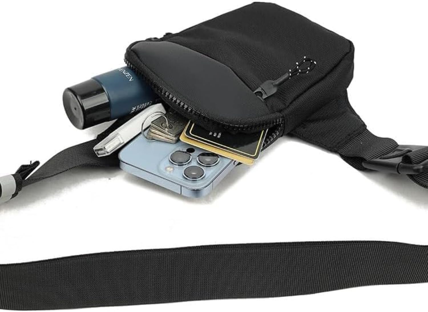 Concept Collective Travel Sling Bag Concept Global, Mini Sling Bag for Men Crossbody, Chest Bag Casual Waterproof (Black 2 Pcs(13 * 19 * 3))