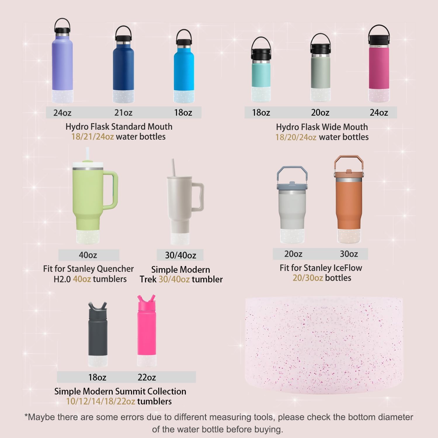 Glitter Silicone Anti-Slip Protective Boot Sleeve for Stanley Cup&Tumbler image 4