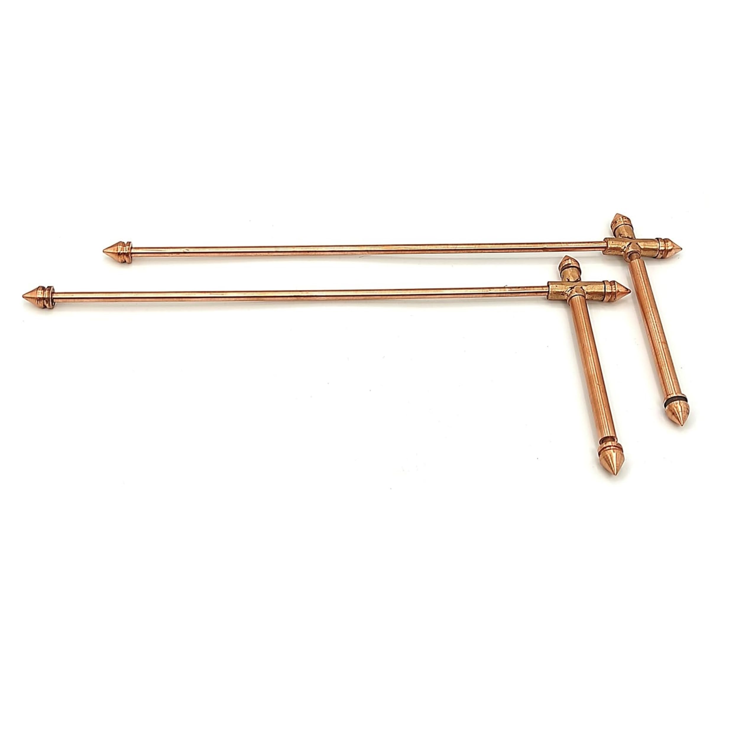 Plus Value Premium Full Copper L Dowsing Rods Pair for Gold, Aura Energy Checker, Vastu, Feng Shui, Reiki, Dowser Master Divining Rods, Undergound Water, Yes/No Questions