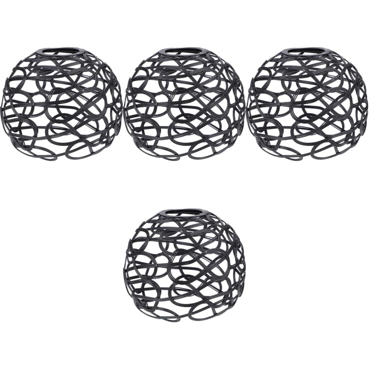 DOITOOL 4pcs Black Lampshade Frame Replacement for Chandelier Hanging Ceiling Lamp