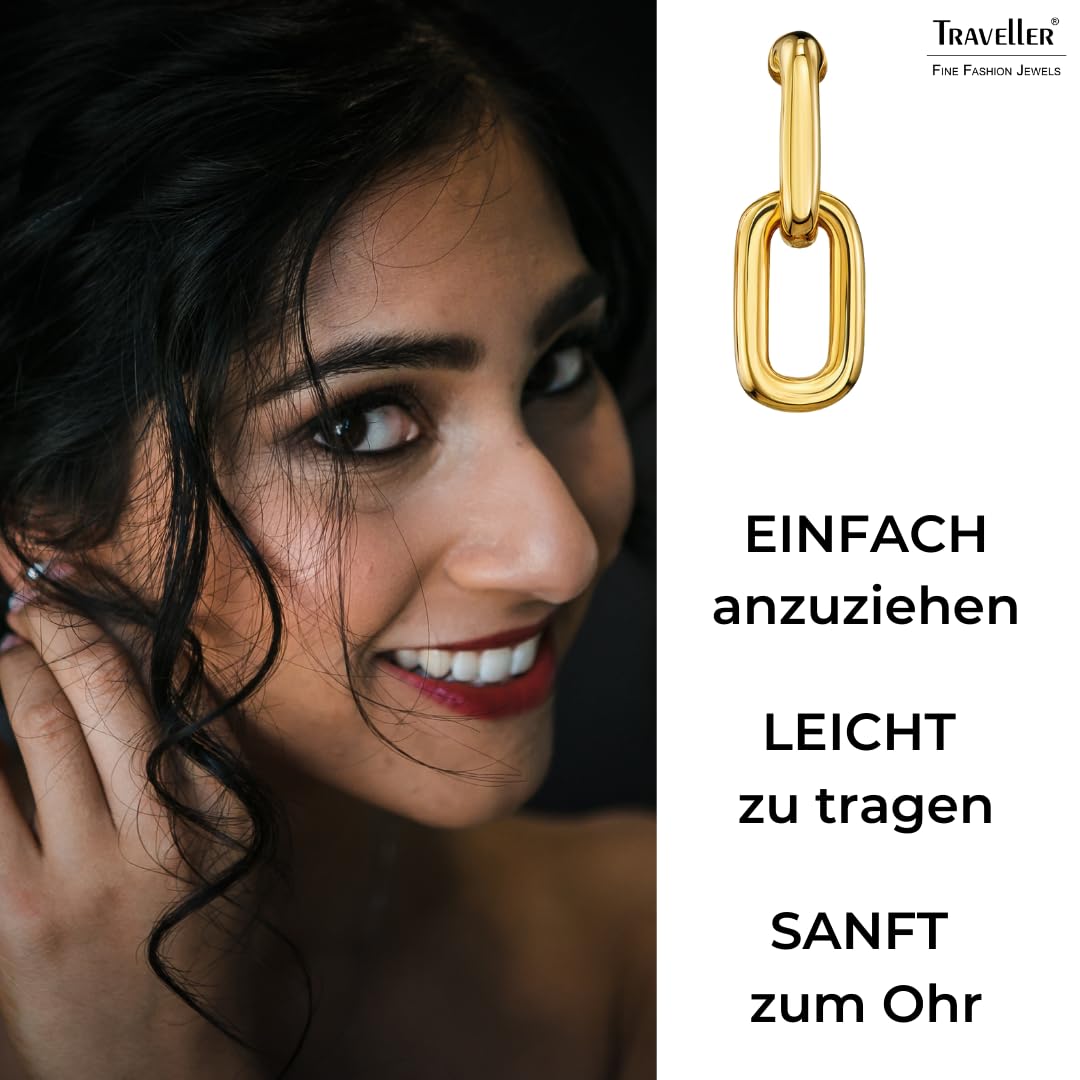 Traveller Ohrclip - Hängend - vergoldet/platiniert/bicolor