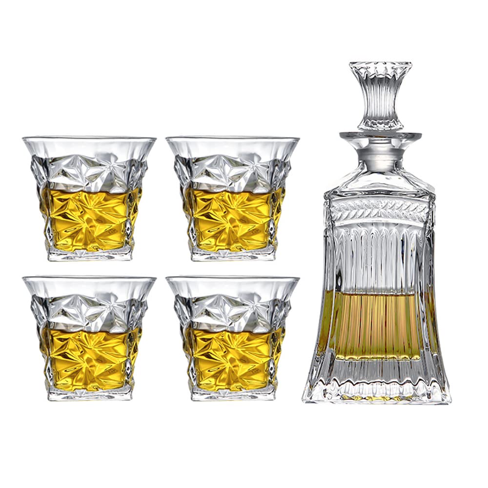 Juego De Vasos De Whisky De 2/4/6,7.7 Oz Vasos De Whisky De Cristal De Fondo Grueso, Vasos De Bourbon, Vaso De Vidrio Antiguo Para Cóctel Escocés, Licor, Bar En Casa, Regalos De Whisky Para Papá Y Ho