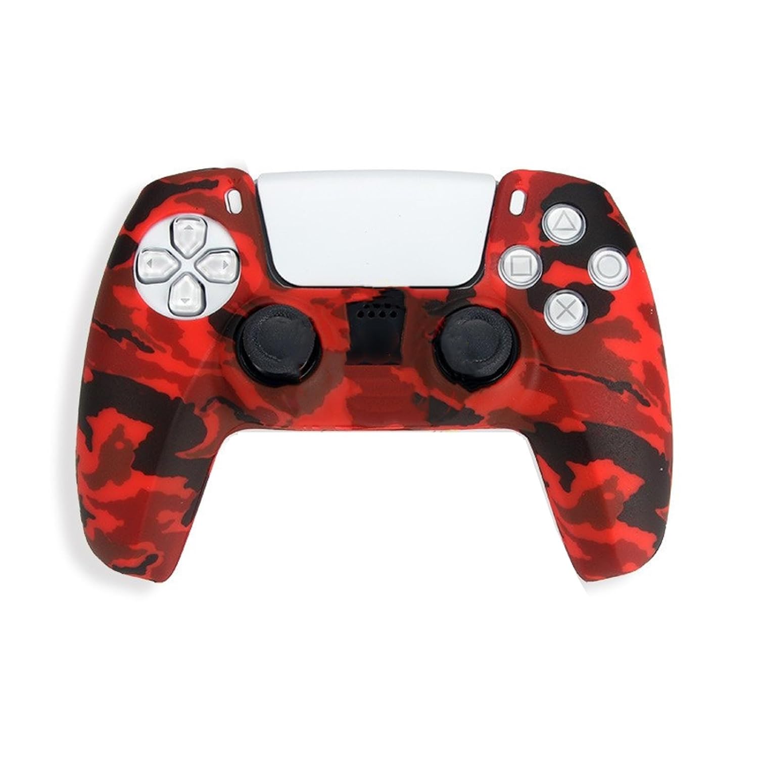 Gedosic Anti-Slip PS5 Controller Skin,Silicone Case Protector Sleeve for PlayStation 5 with Thumb Grip Gaps (Black/Red)