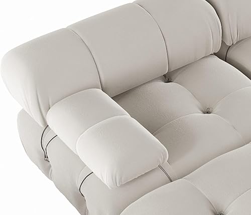 Miniatura 7 de JACH Sofá modular modular de 138 pulgadas, sofás de terciopelo minimalistas en forma de U con tumbonas, sofás convertibles modernos de 6 asientos