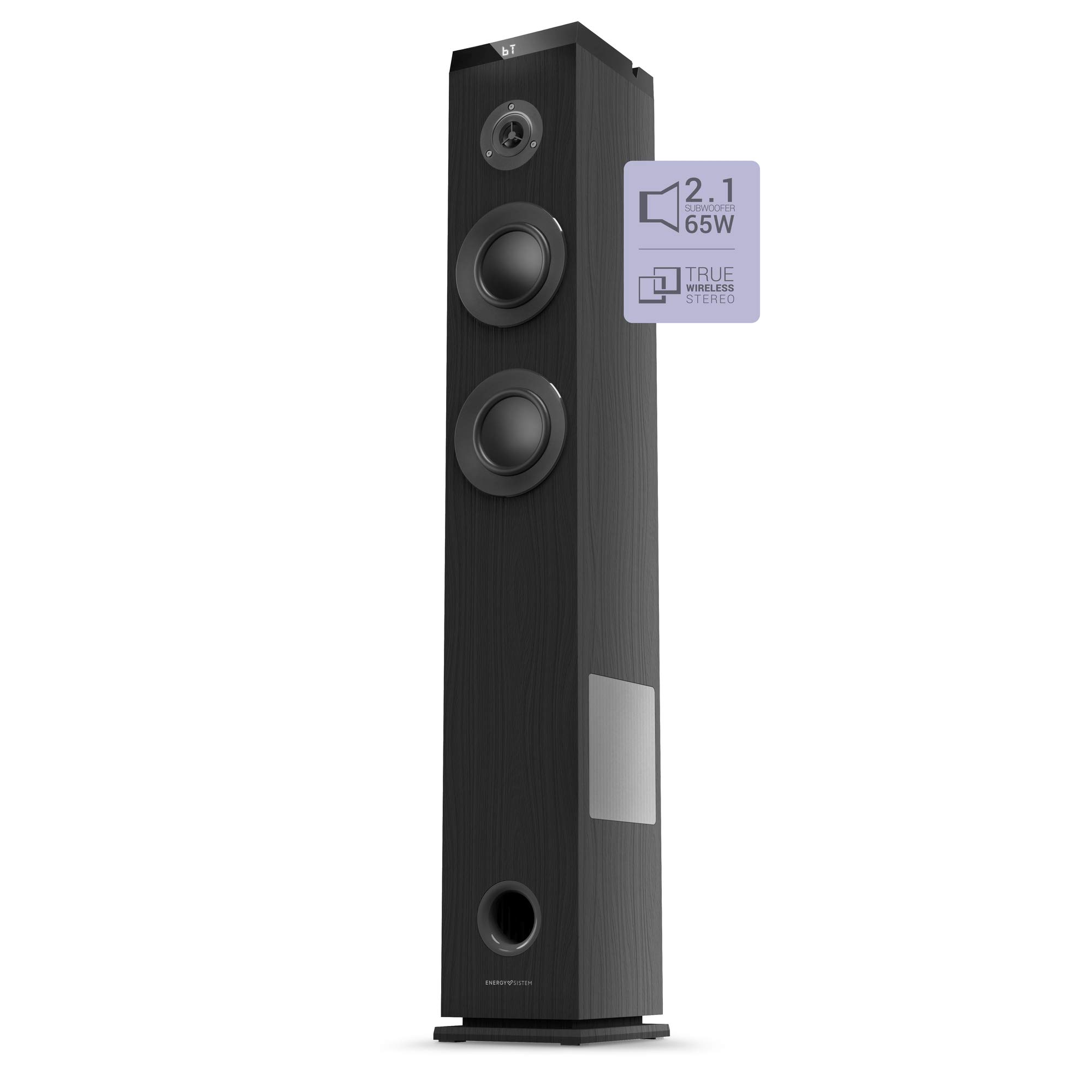 Energy Sistem Tower EU - Torre de Sonido Bluetooth 5.0 True Wireless Stereo USB/MicroSD MP3 Audio-In 65W