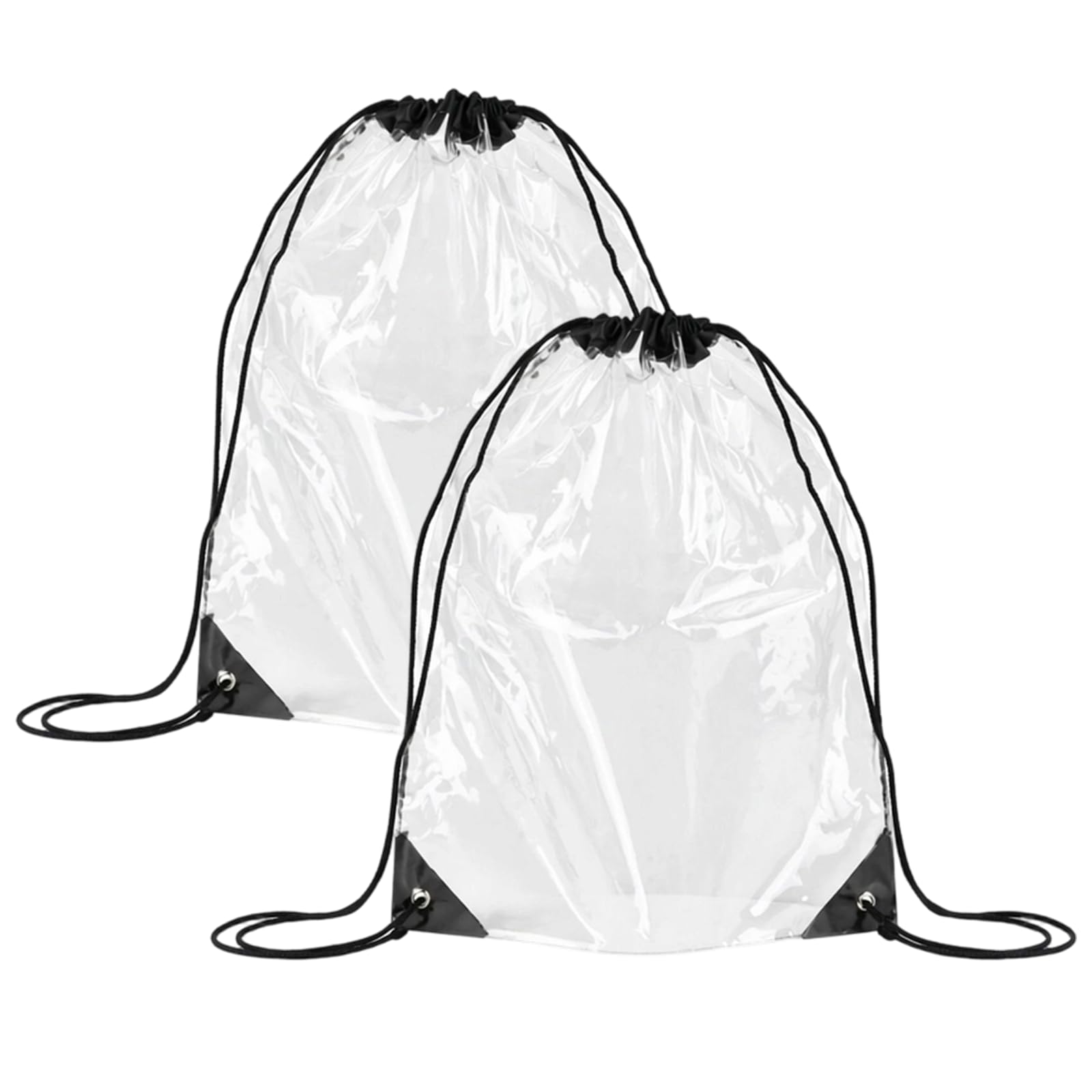 Elovara 2 Pack Clear Drawstring Bags for Stadium Events，Waterproof Backpack