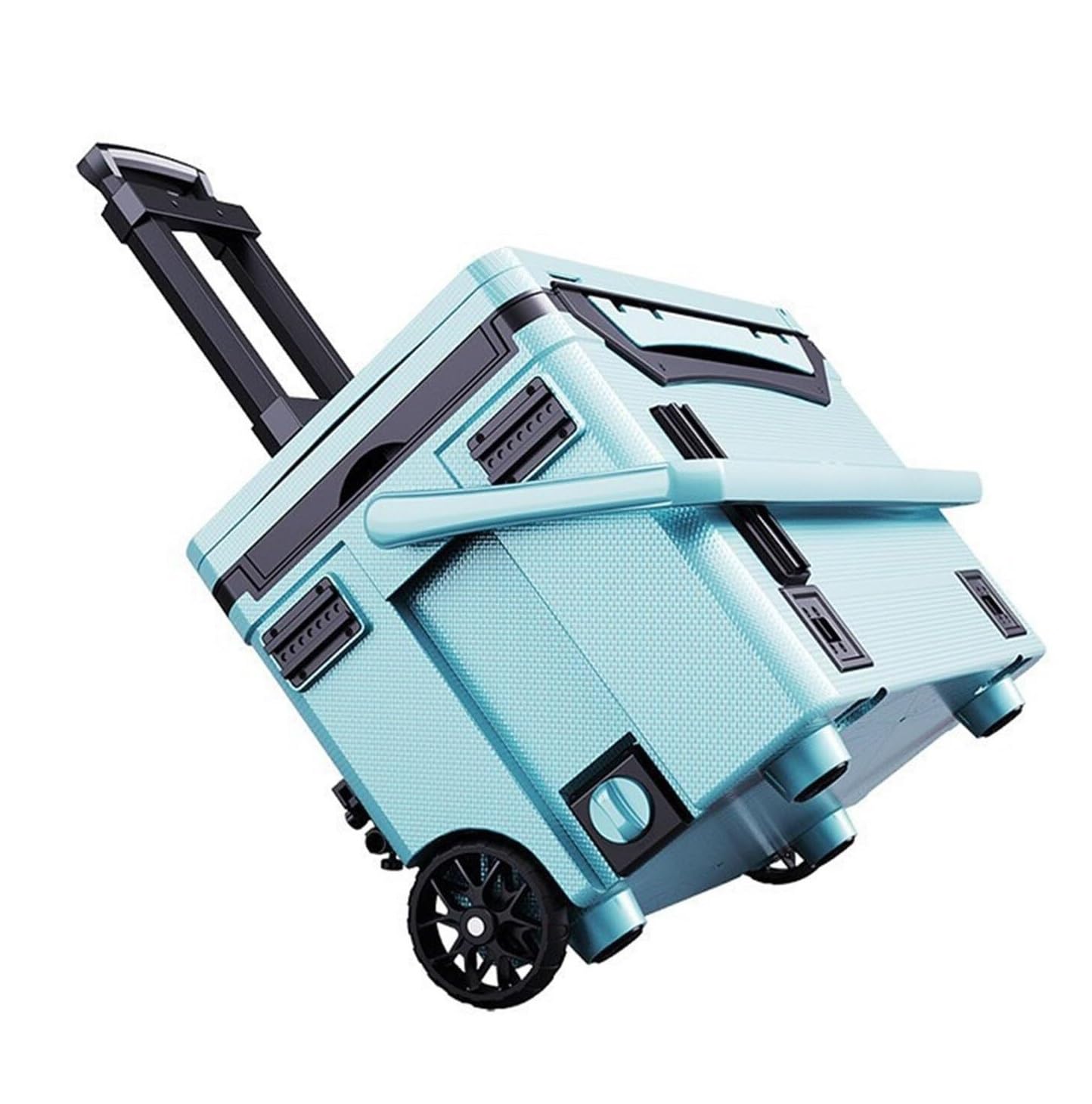Angelbox Angelkasten Angelkisten-Set, Trolley, Angelbox Mit Rädern, Versteckte Rückenlehne, Ausziehbare Aufbewahrungsbox, Kann Sitzen, 40 L Angel Koffer Wasserdicht