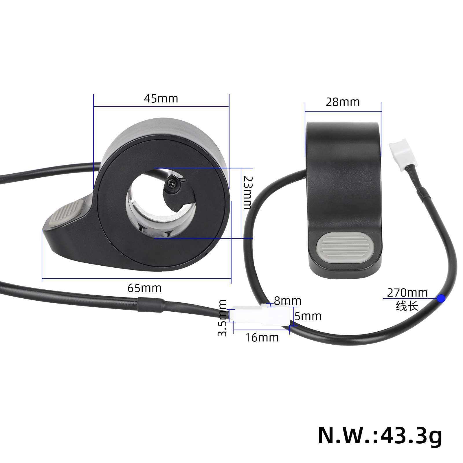 Manette D’accélérateur De Rechange – Compatible Xiaomi 4 Et 4 Pro, ABS Noir, 40g, Remplacement Facile