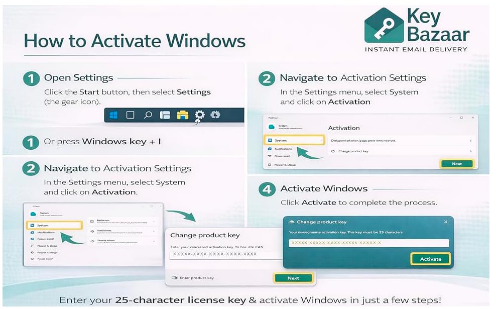 Image of Win 11 Product License Key - 1 User Lifetime Validity (Quick Email Delivery) 32 Bit | 64 Bit. And Quick Installation Support with 1-Year Warranty (Win 11Pro, Win)
