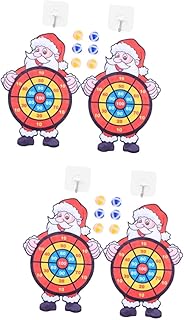 Abaodam 4 Conjuntos De Brinquedos De Bola Pegajosa De Natal Terno De Suor Terno De Natal Jogo De Tabuleiro De Dardos De Borracha Jogo De Tiro Alvo Pegajoso Brinquedo De Arremesso Bolas De