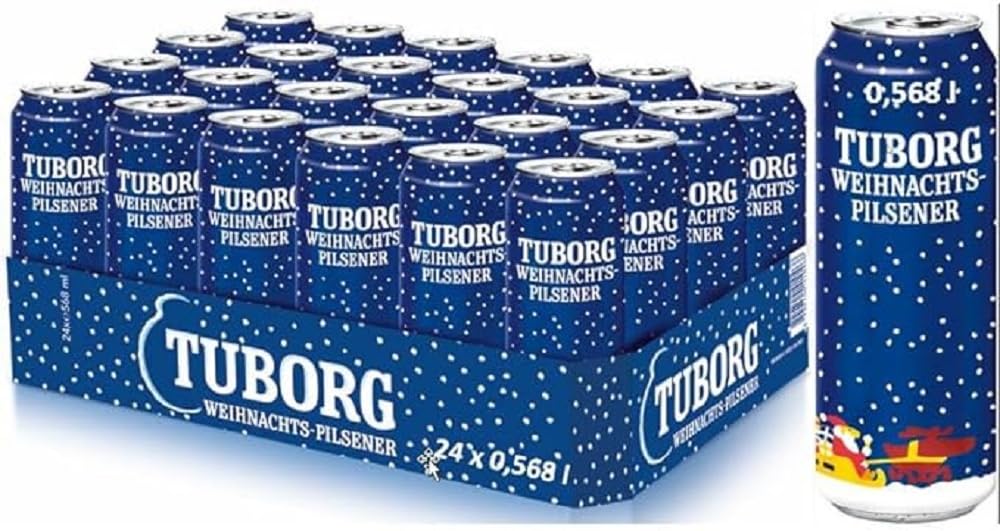 Tuborg Weihnachtspilsener 0,568l Dose, Bier Dose Einweg (24x0,568)