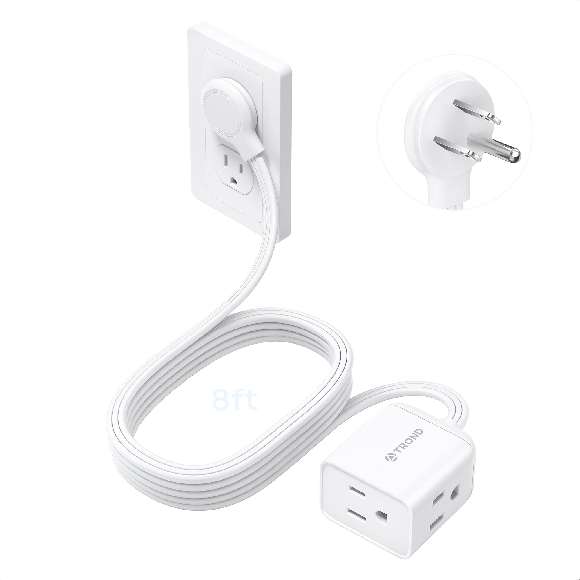 TROND 6ft Right Angle Extension Cord - Space Saving! -10 TROND 6ft Right Angle Extension Cord - Space Saving! -10