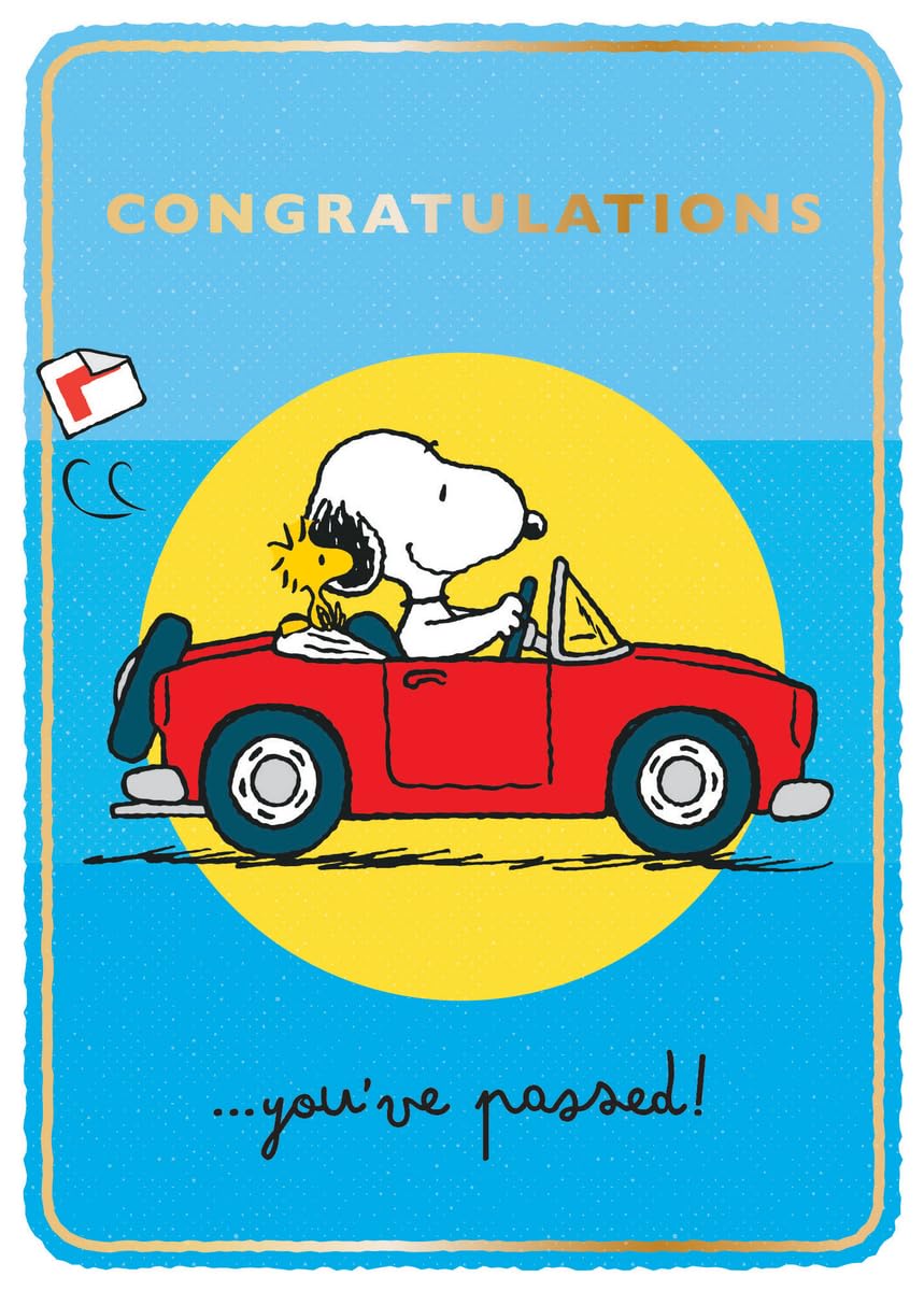 Peanuts Driving Test Card, Congratualtions You've Passed Driving Test Card