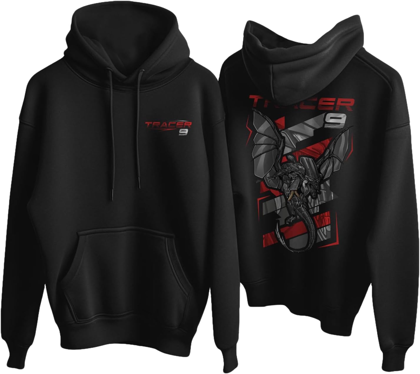 Tracer 9 2021-2023 (Dragon) Hoodie - Motorcycle Rider Sweatshirt for Men & Women, Biker Enthusiast Gift 4X-Large Black - 2021-2022 Tech Camo