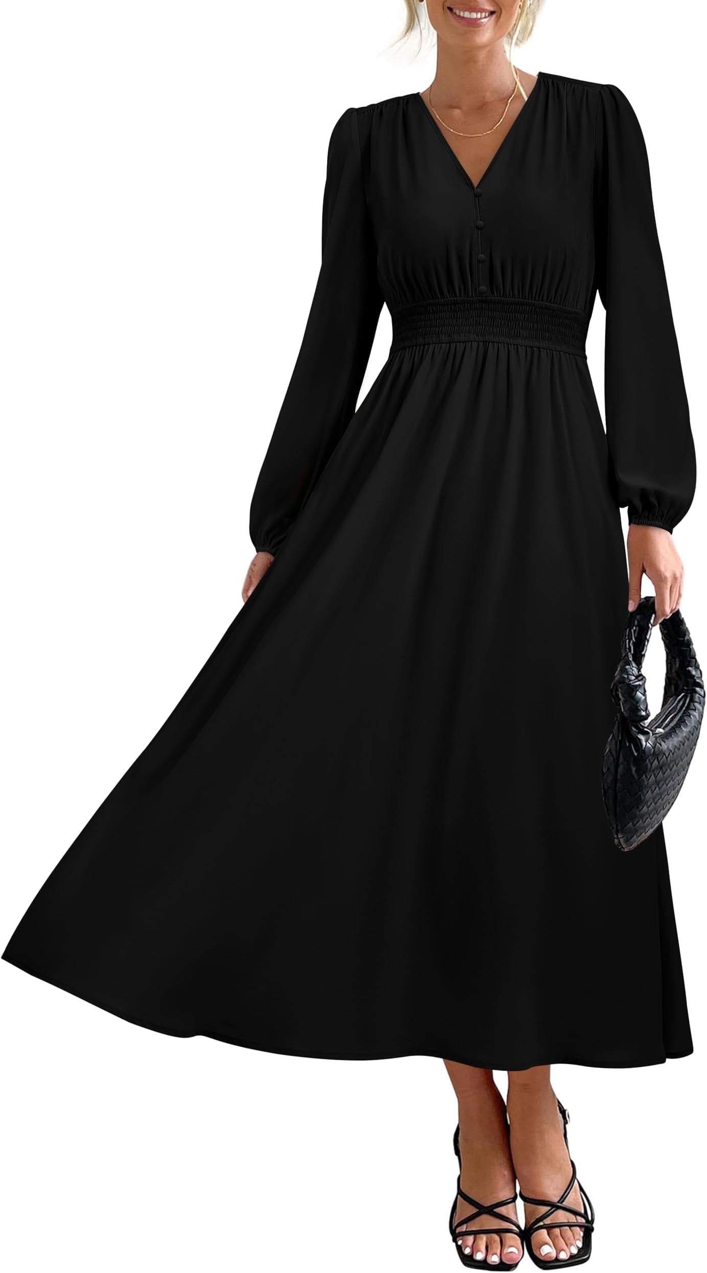 Black winter maxi dress Clearance