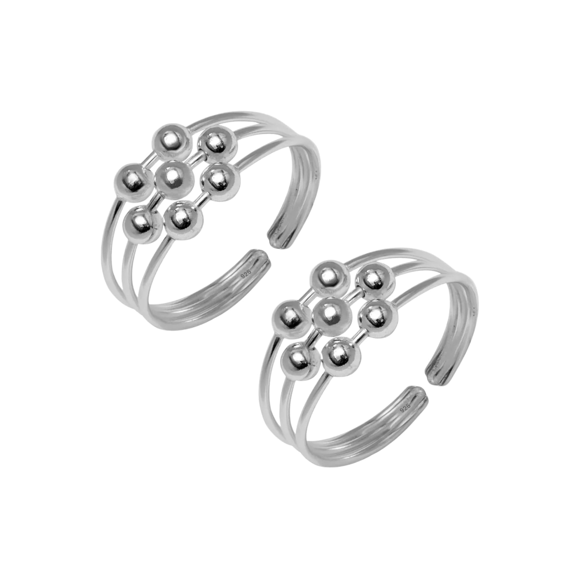 925 Silver Multi ball silver Toe Ring for Women-image-18