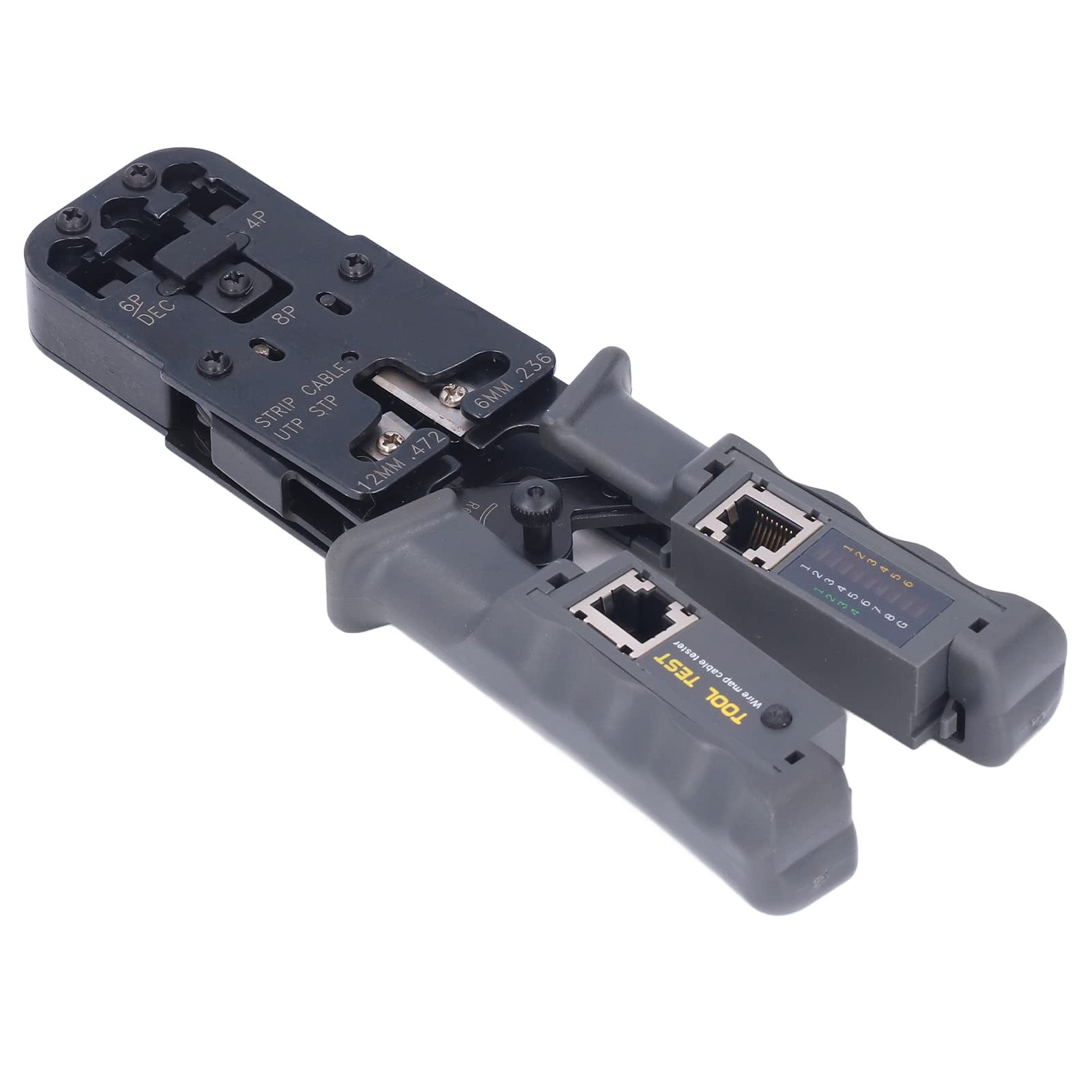 Pince à sertir pince à dénuder à cliquet, outil de sertissage RJ45, Cor avec poignée pour 8P 6P 4P, base d'outil en métal laminé pour l'insertion de câble réseau
