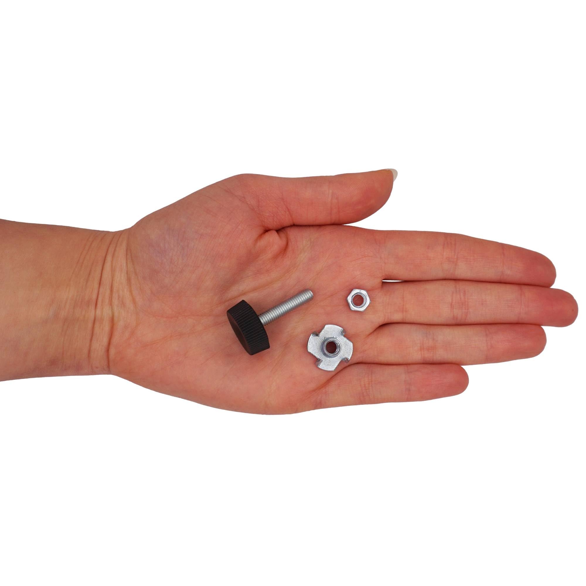 SKIR'CO 8 piedini di livellamento per mobili, M5 x 20 mm, gambe rotonde regolabili in metallo, stelo filettato M5, piedino livellatore (dadi inclusi)