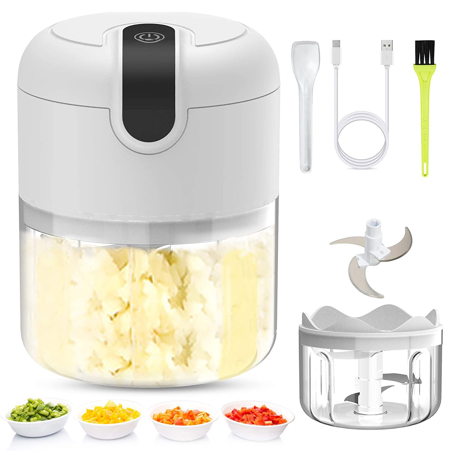 Evona Mini USB Wireless Electric Garlic Chopper, Mini Food Chopper Garlic Mincer Blender Meat Grinder Waterproof Rechargeable Food Processor (250ml, 37 Watts, Multicolor) (B09M8Q5TFQ) Amazon Price History, Amazon Price Tracker