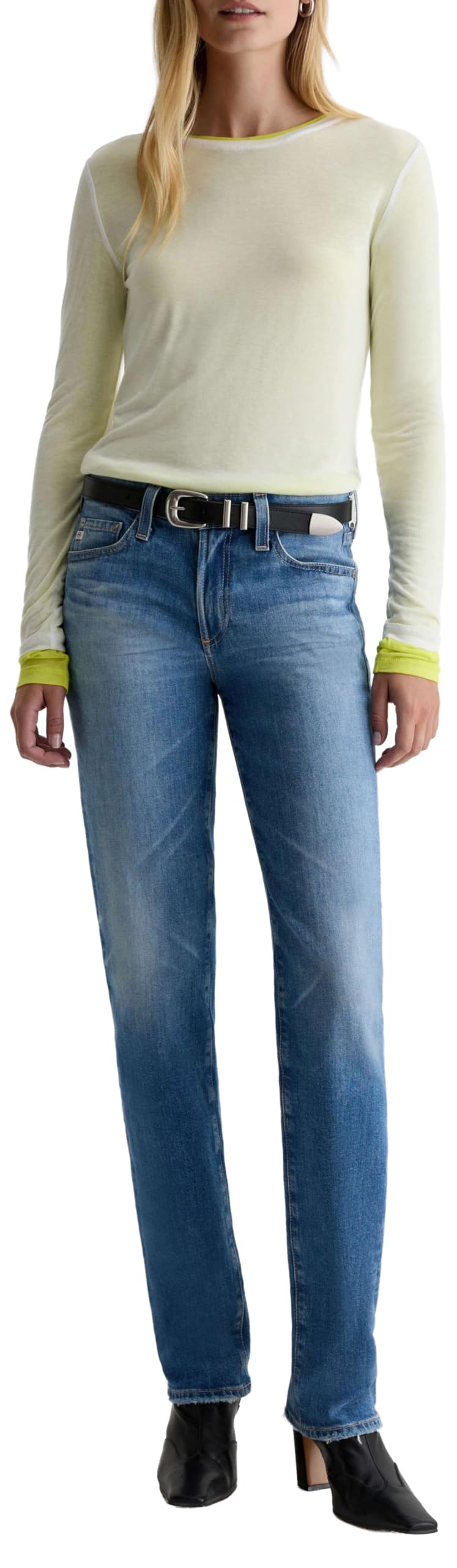 AG Womens Sandra Low Rise Slim Straight