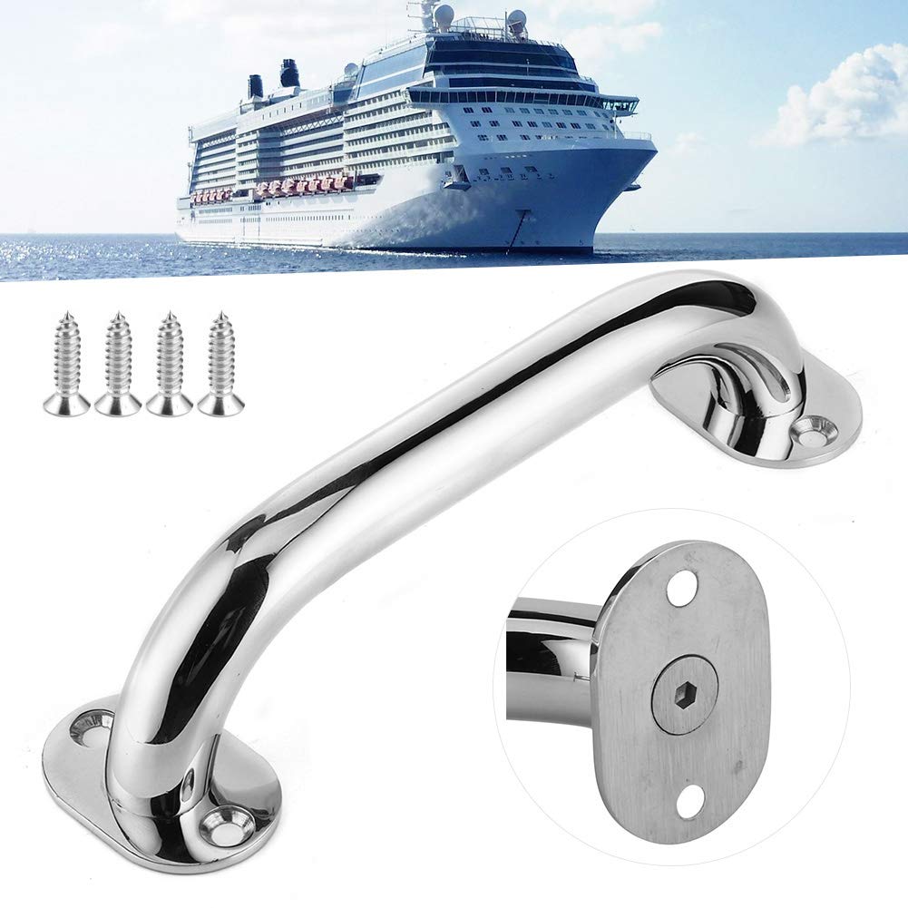 Leapiture 2 STUKS Roestvrijstalen Boot Handvat Marine Heavy Duty Handvat Handgreep Verstelbare Ronde Basis Gepolijste Handgreep Boot Hardware Accessoires voor Marine Jacht Boot RV