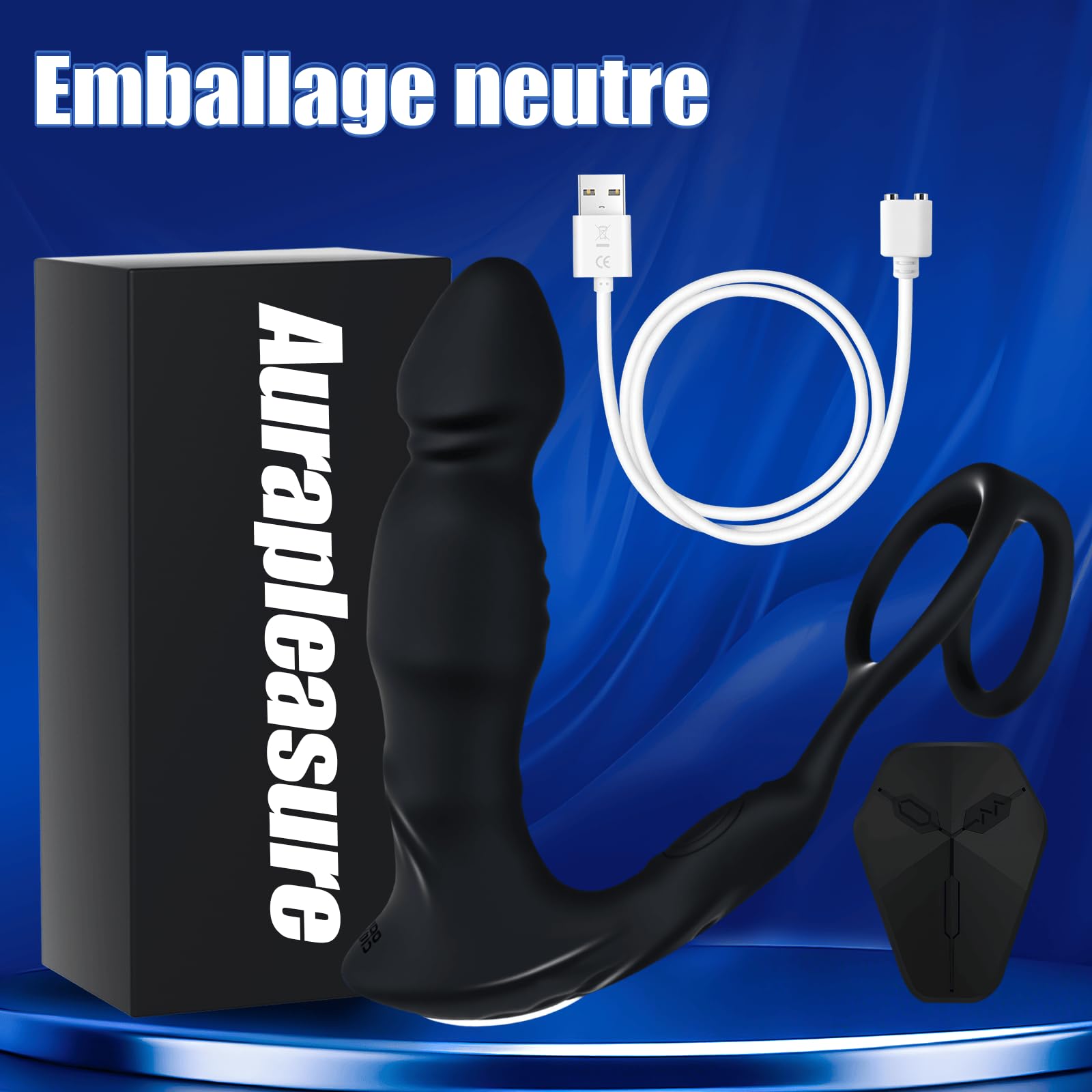 Masseurs de Prostate Vibrant Anal Plug Vibrator Gode Homme pour Anus | Double Anneau Masseur Prostate de Queue en Silicone avec 9 Modes de Vibration Jouets Sexuels Anaux Vibromasseur Anal Sex Toýs