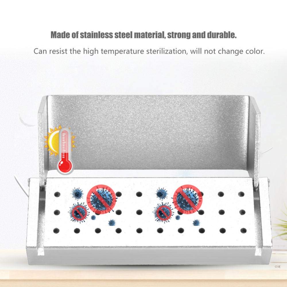 Caja de desinfección dental aluminio 30 agujeros Portafresas autoclavable