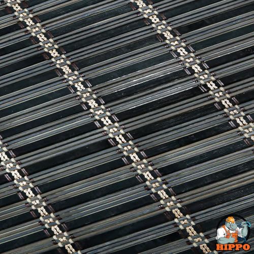 Image of HIPPO Bamboo Curtains - W-3FTXH-7FT Rope Mechanism Roll Up Down Indoor Bamboo Shade for Sun & Dust Protection for Home Window, Balcony, Restaurant, Hotel, Resort (Charcoal-Grey)