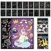 XGzhsa Scratch Arts para Niños, Juego de Animales de Scratch Art, 18 Piezas de Papeles de Rascar de Doble Cara, Kit de Pintura Mágica de Arcoíris, Regalo Creativo Perfecto para Niños