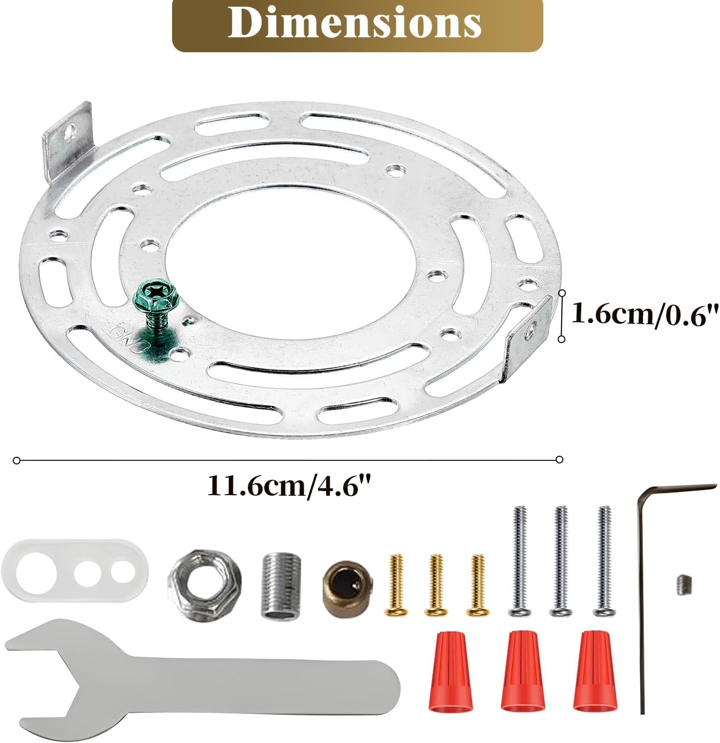 KCO Lighting 4.7 Inches Brass Ceiling Light Canopy Kit, Vintage Chandelier Plate Cover, Light Fixture Mounting Hardware for Hanging Lamp Fixture
