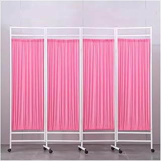 UGIENRHV Mampara de privacidad médica con Ruedas, mampara divisora de ambientes Plegable y Enrollable, mamparas de privacidad para Oficina, habitación, Restaurante, Hospital (Color: Amarillo, tamaño: