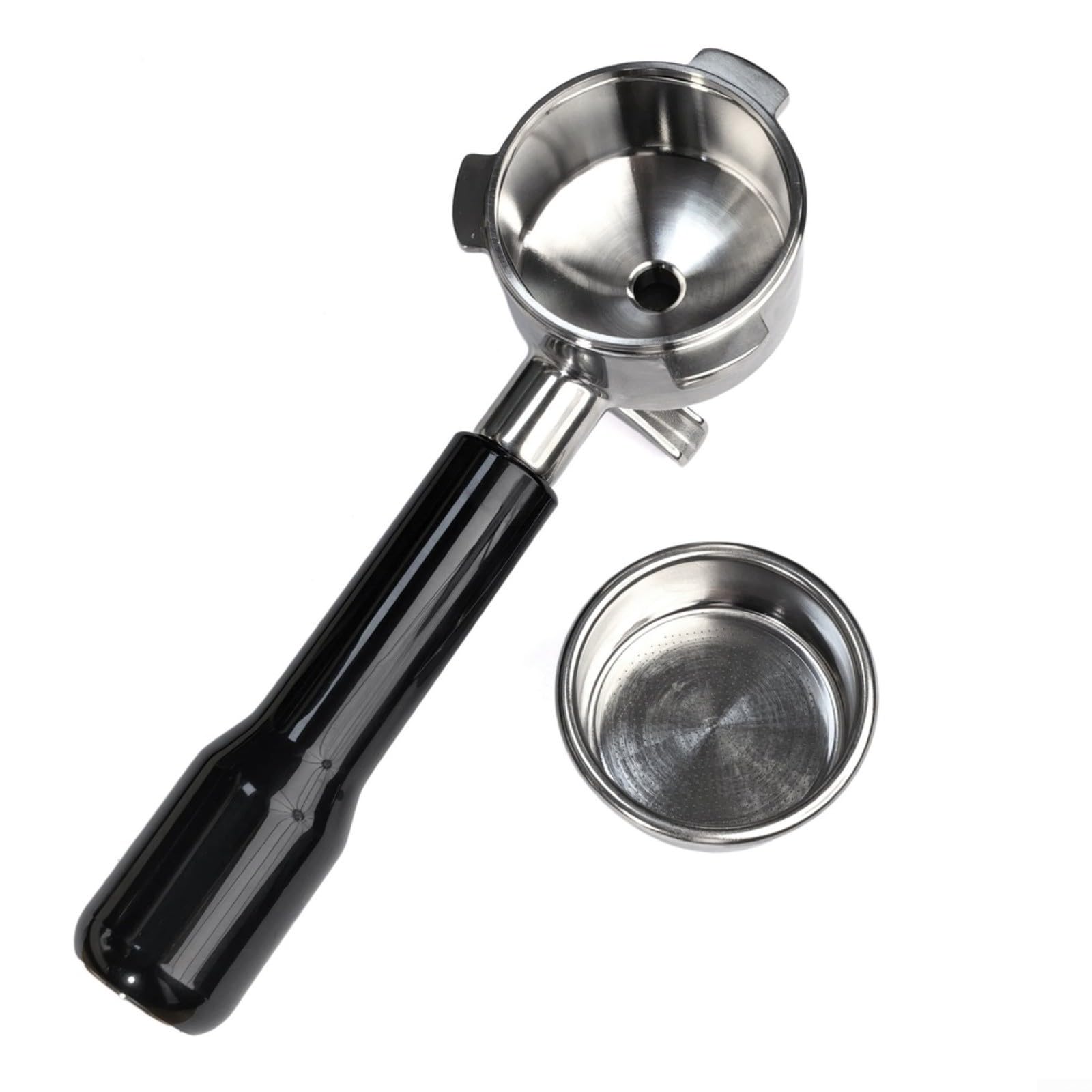 Portafiltros de acero inoxidable para café espresso, 54 mm, doble caño compatible con Breville 8 Series Material ABS robusto ergonómico para mango fácil de limpiar para el hogar para uso
