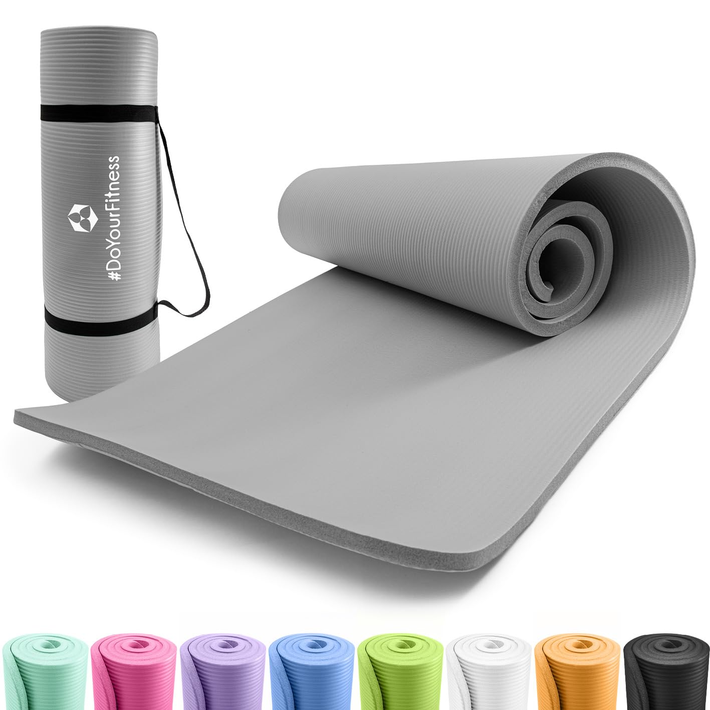 DoYourFitness Tappetino Yoga Antiscivolo 190x100 cm Grigio