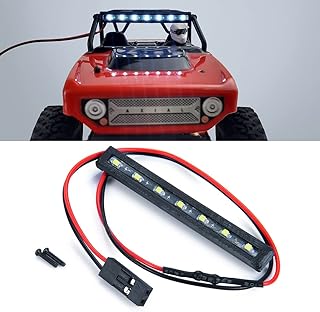 RCLIOLN 1/24th Scale RC Car Light Bar 7 LEDs White Color Roof Lamp for Axial SCX24 Deadbolt AXI90081 RC Crawler Car Upgrades