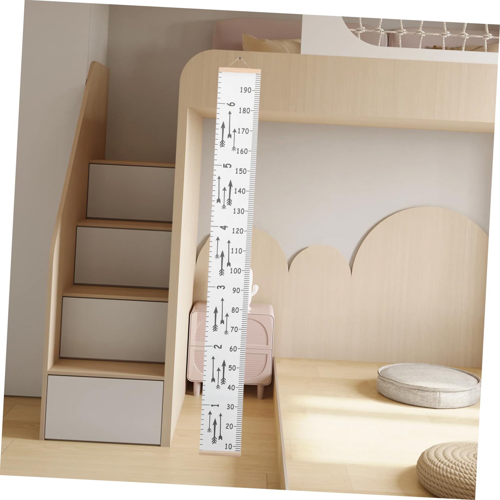 TOPBATHY 4 Piezas regla de altura Decoración de pared con medidor de altura Decoración infantil con medidor de altura medida de altura para pared gráfico de crecimiento del paño