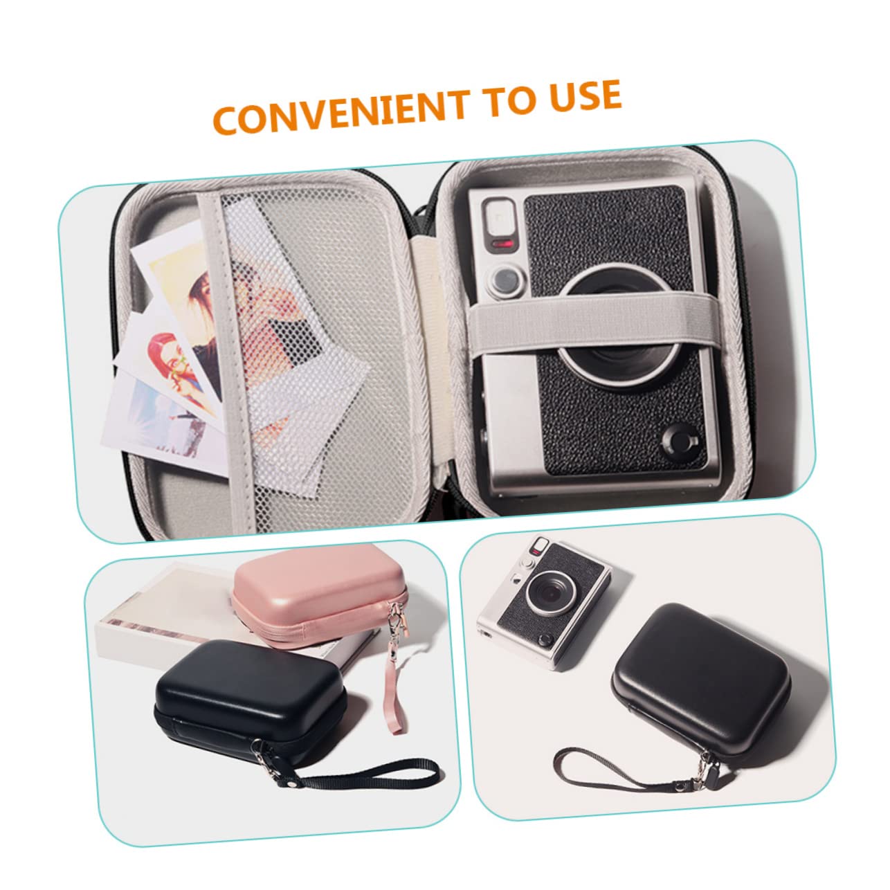 Hemobllo 3pezzi Borsa Per Fotocamera Pu Custodia Rigida Portatile Per Protezione e Trasporto Accessorio Per Fotografi