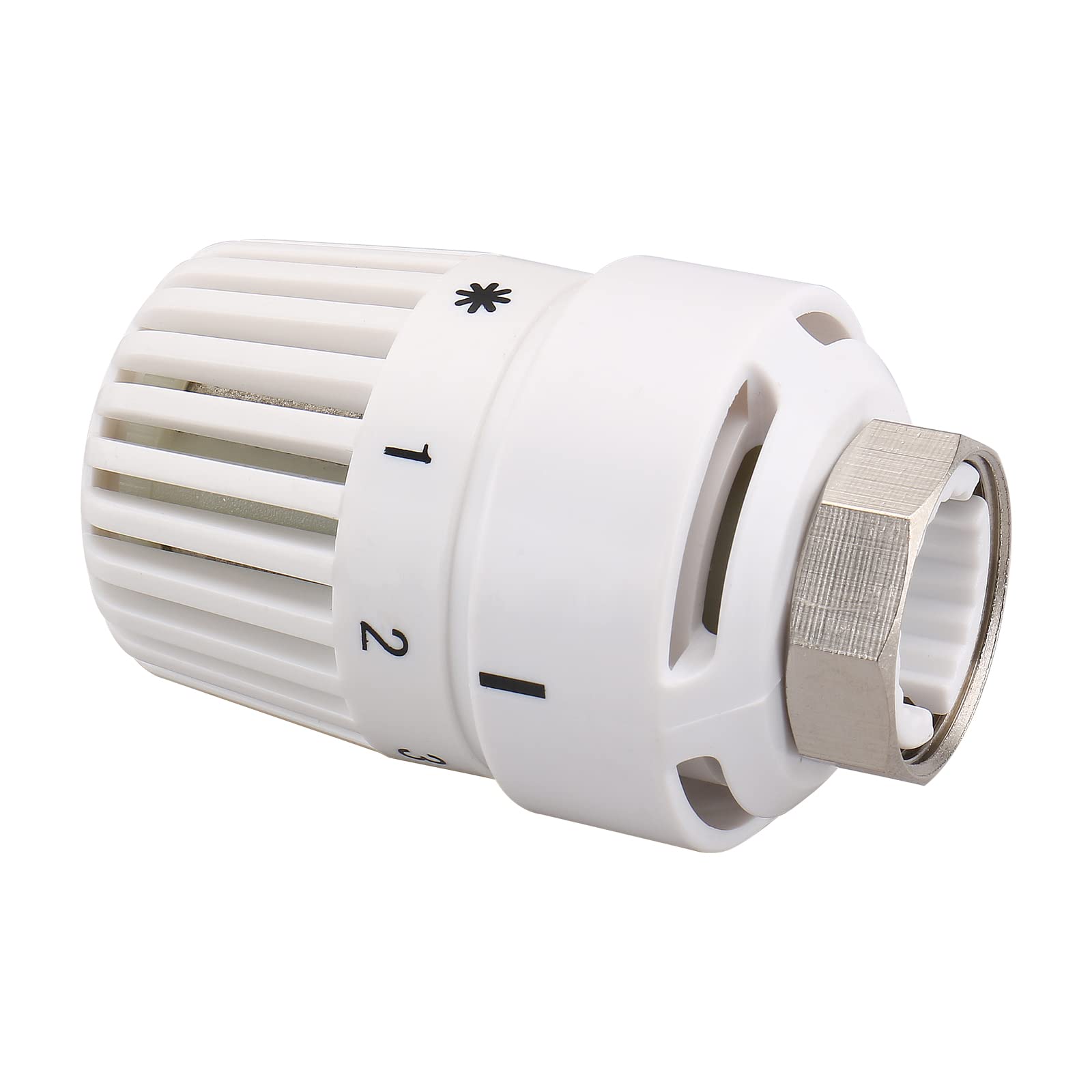 Wengart Testa Termostatica per Radiatori WG4005 – Attacco Universale M30x1,5 – Sensore a Liquido ad Alta Precisione – Con Protezione Antigelo e Limitatore di Temperatura – Bianco – Solo Testa