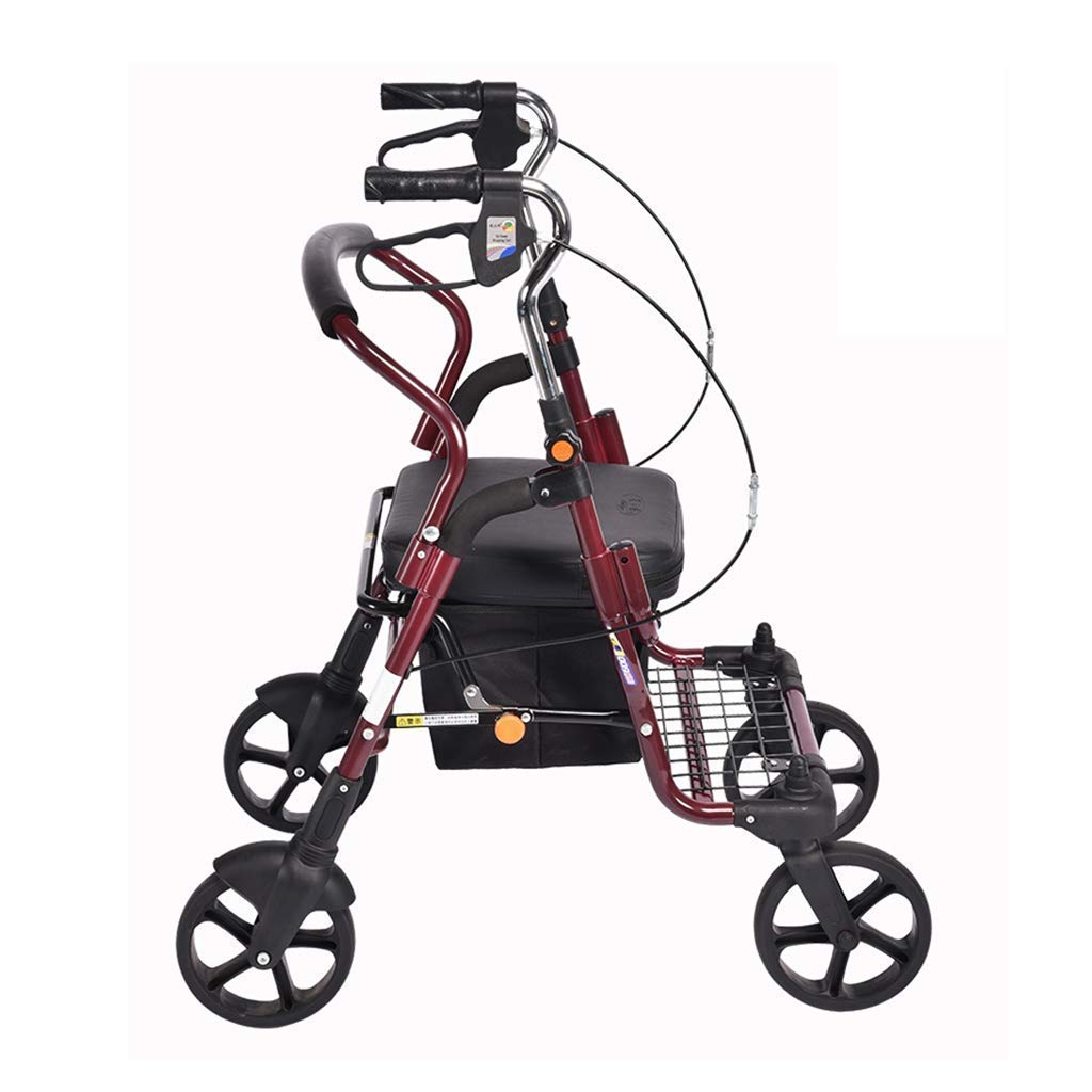 Chodziki dla seniorów Aluminiowy chodzik Rollator z kołami Składany Lekki regulowany, z oparciem siedzenia Rama do chodzenia dla osób starszych Walking Mobility Aid chodzik chodzik Rollator, Durable
