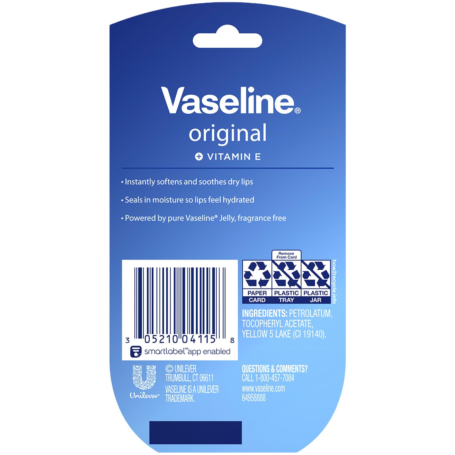 Vaseline Lip Therapy Mini Lip Balm, 0.25 Oz Jars, Pack of 8