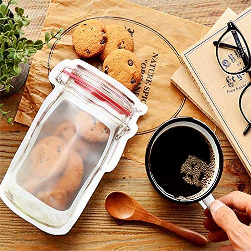 Mason Jar Bottles Bags, 21Pieces Reusable Food Saver Storage Bags Snacks Zipper Sealed Bags Fresh Bags