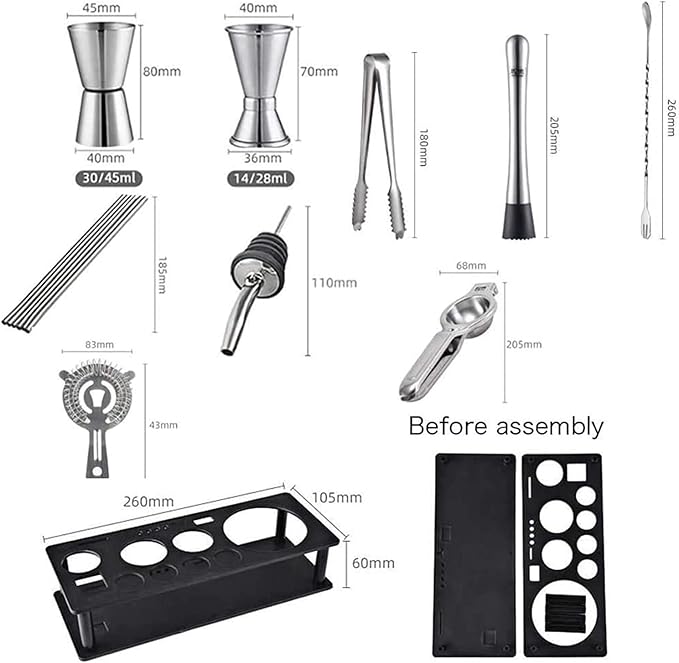 Set de Coctelera de Acero Inoxidable 17 Piezas con Soporte miniatura 5