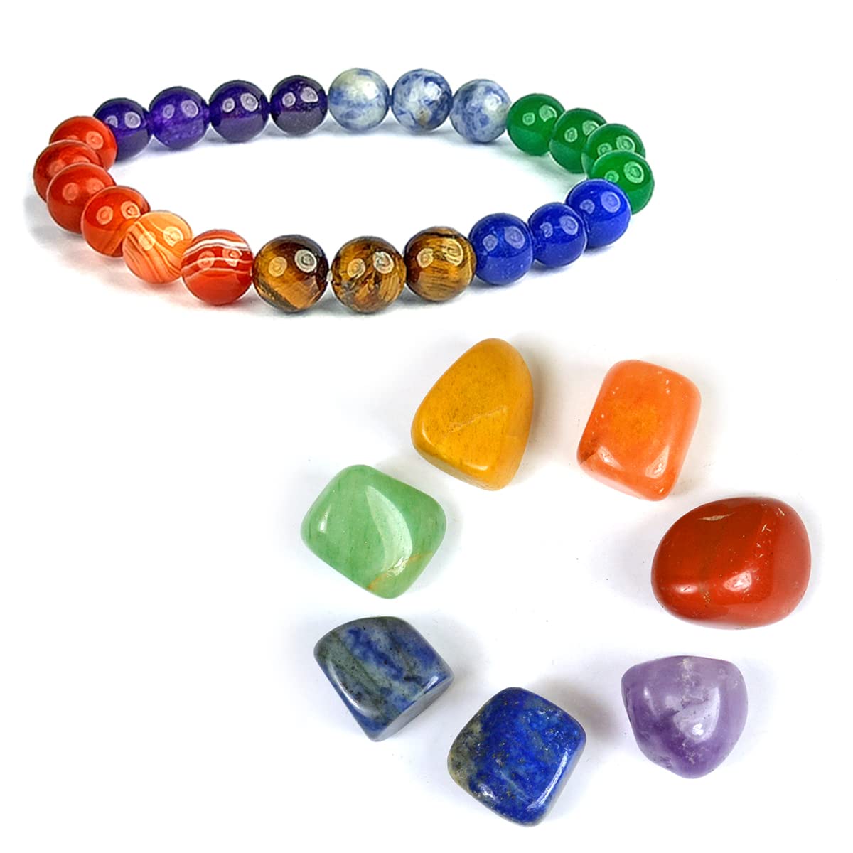 Reiki Crystal Products 7 Chakra Tumble with 7 Chakra Bracelets (B09WMTKH2Y) Amazon Price History, Amazon Price Tracker