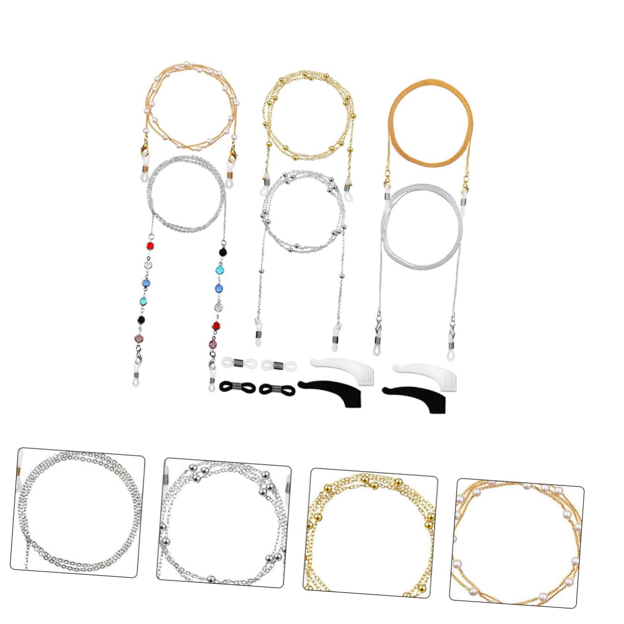 BESTYASH Cadena De Máscara De Cadena Para Gafas Elegantes Decoraciones De Gafas Cordones Para Anteojos Anti-perdida Cuerdas Antipérdida Para Gafas Cuerdas Para Anteojos La Cadena