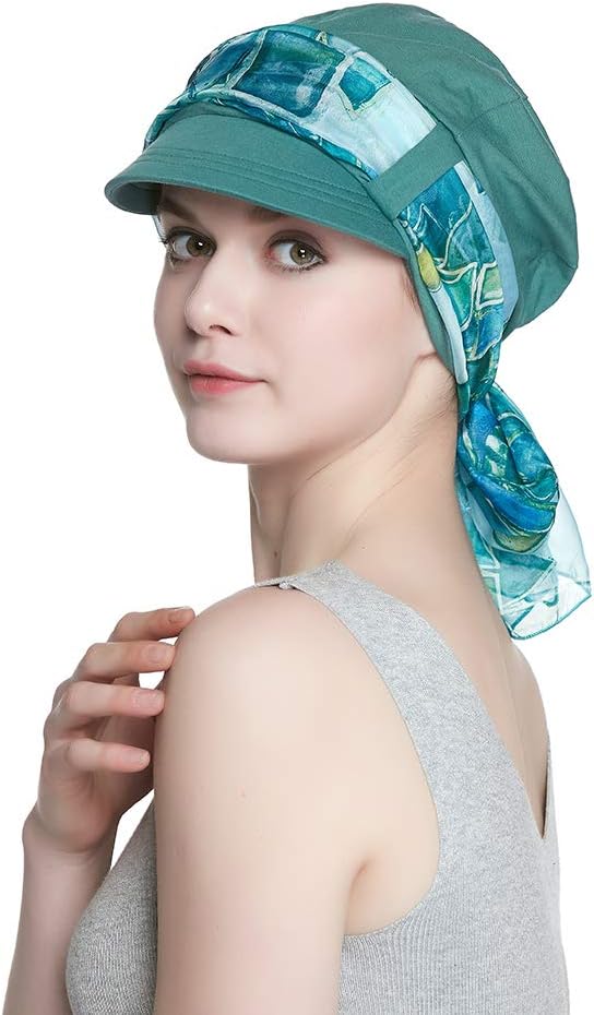 Alnorm Breathable Cotton Hat and Scarf Set Chemo Headwear for Women - Image 4