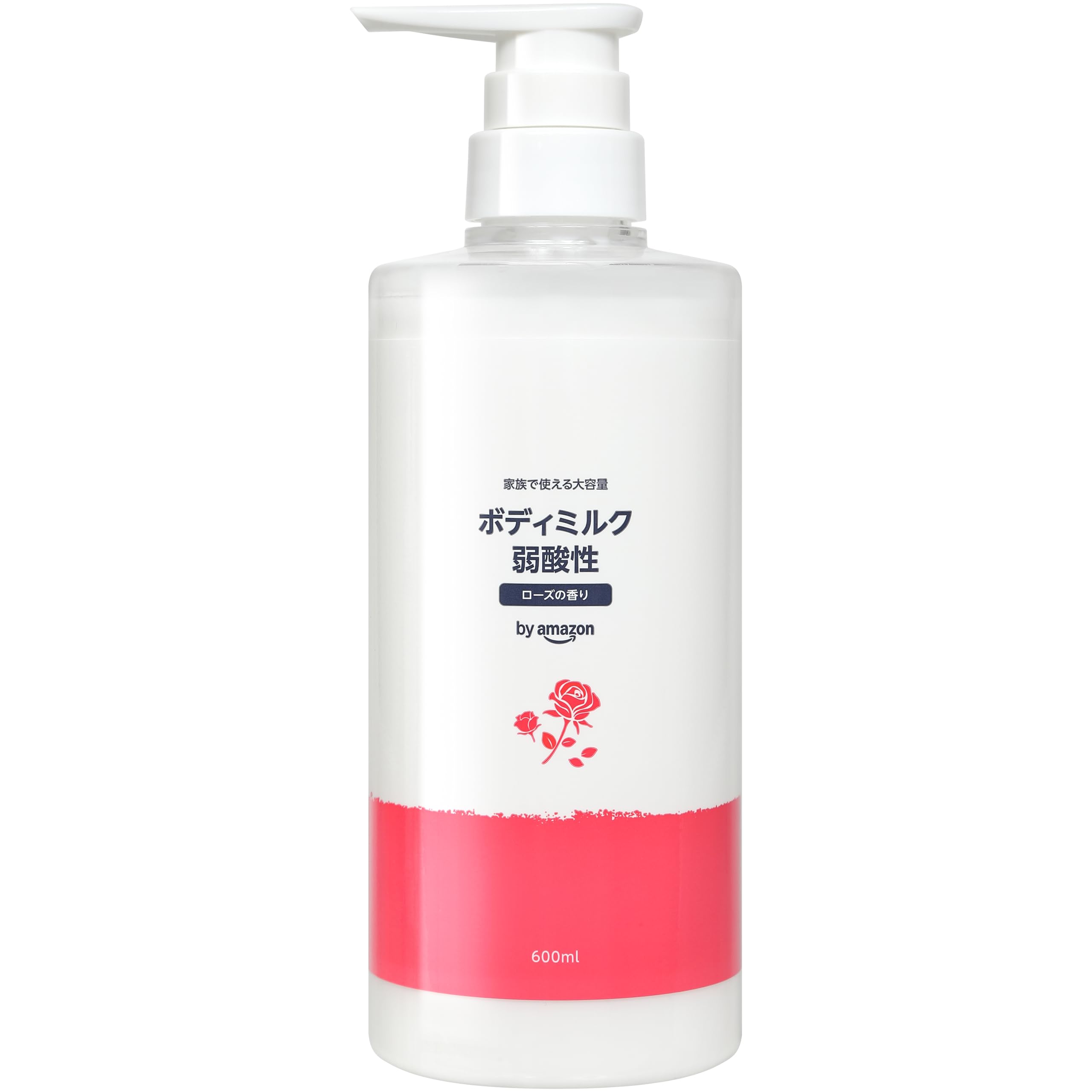 by Amazon 大容量 弱酸性ボディミルク 600ml ローズ