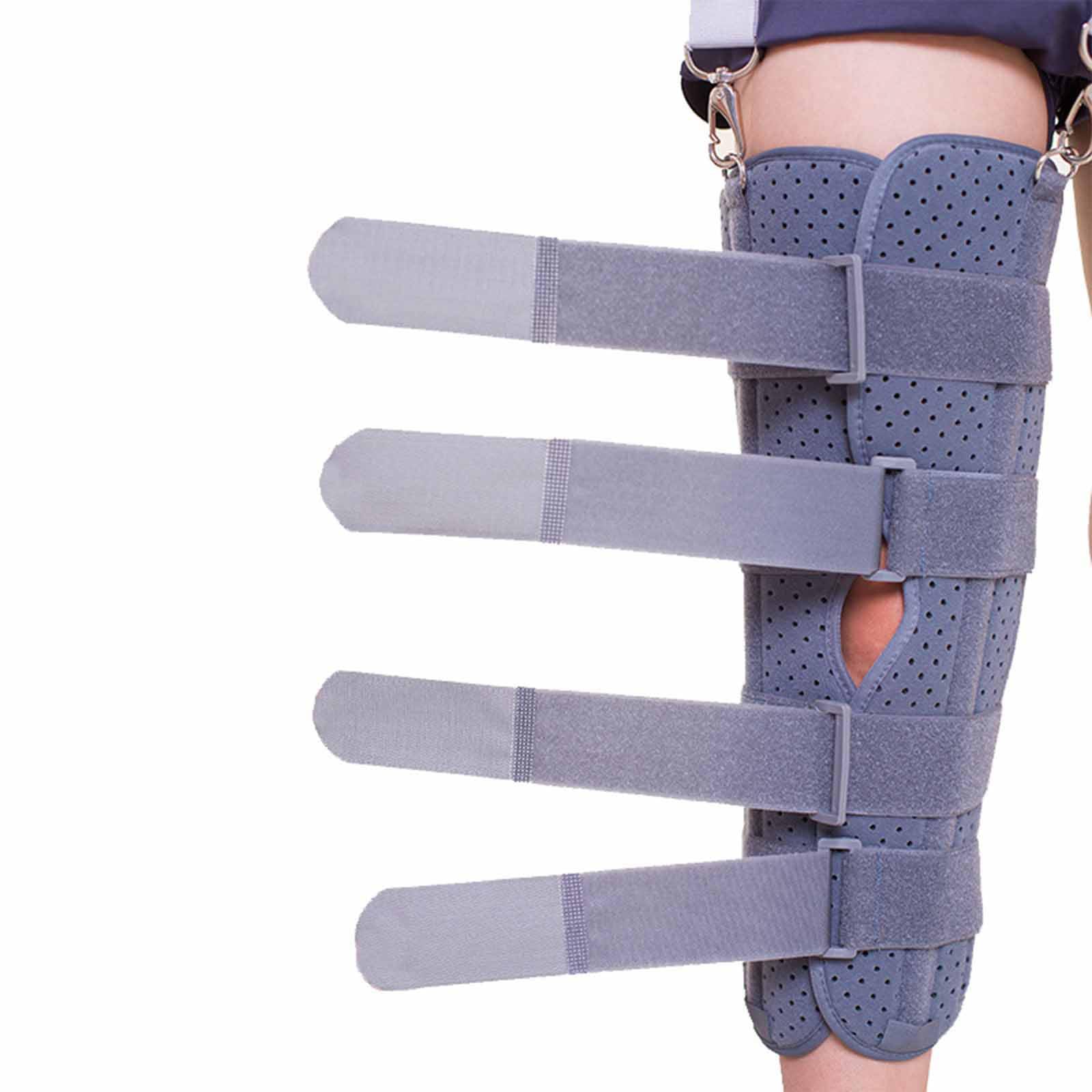 Férula inmovilizadora de piernas, férula de Rodilla, Abierta, Cabestrillo de Pierna anticaída, Abrazadera inmovilizadora de piernas Transpirable para Personas con Lesiones en Las piernas (XL)