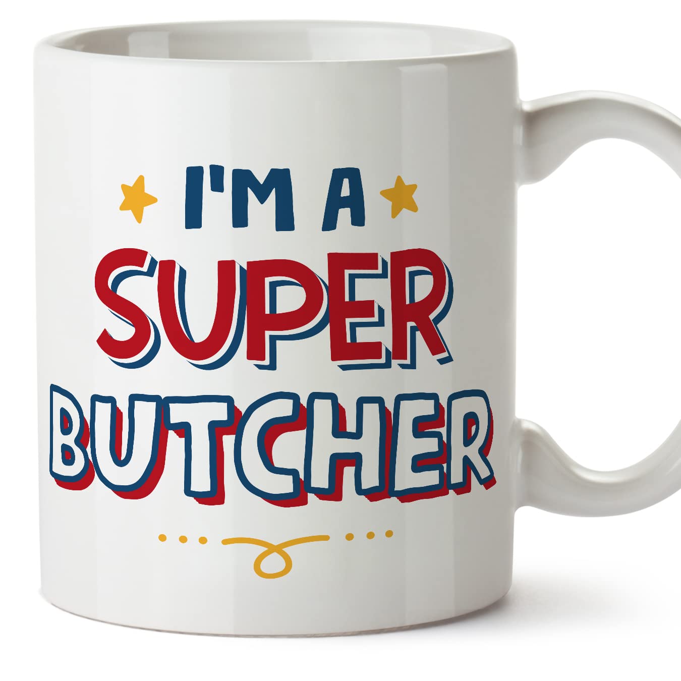 MUGFFINS Butcher Mug - in English - I'm Super - Funny Gift for Colleagues - Ceramic 11oz Mug โ image 1